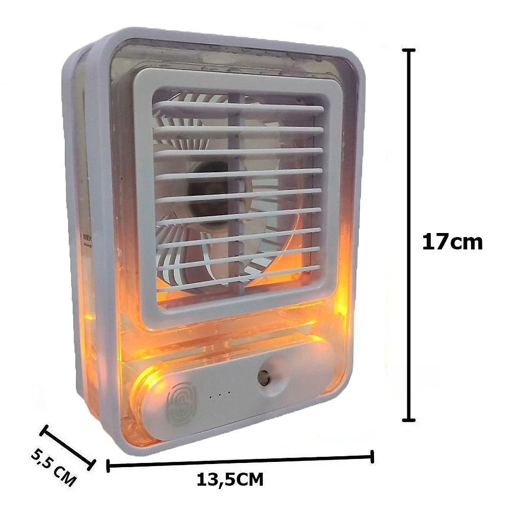 Ventilador Umidificador De Mesa Touch 3 Velocidades Led Usb Casa Trabalho Estudos Portatil Silencioso Refrescante