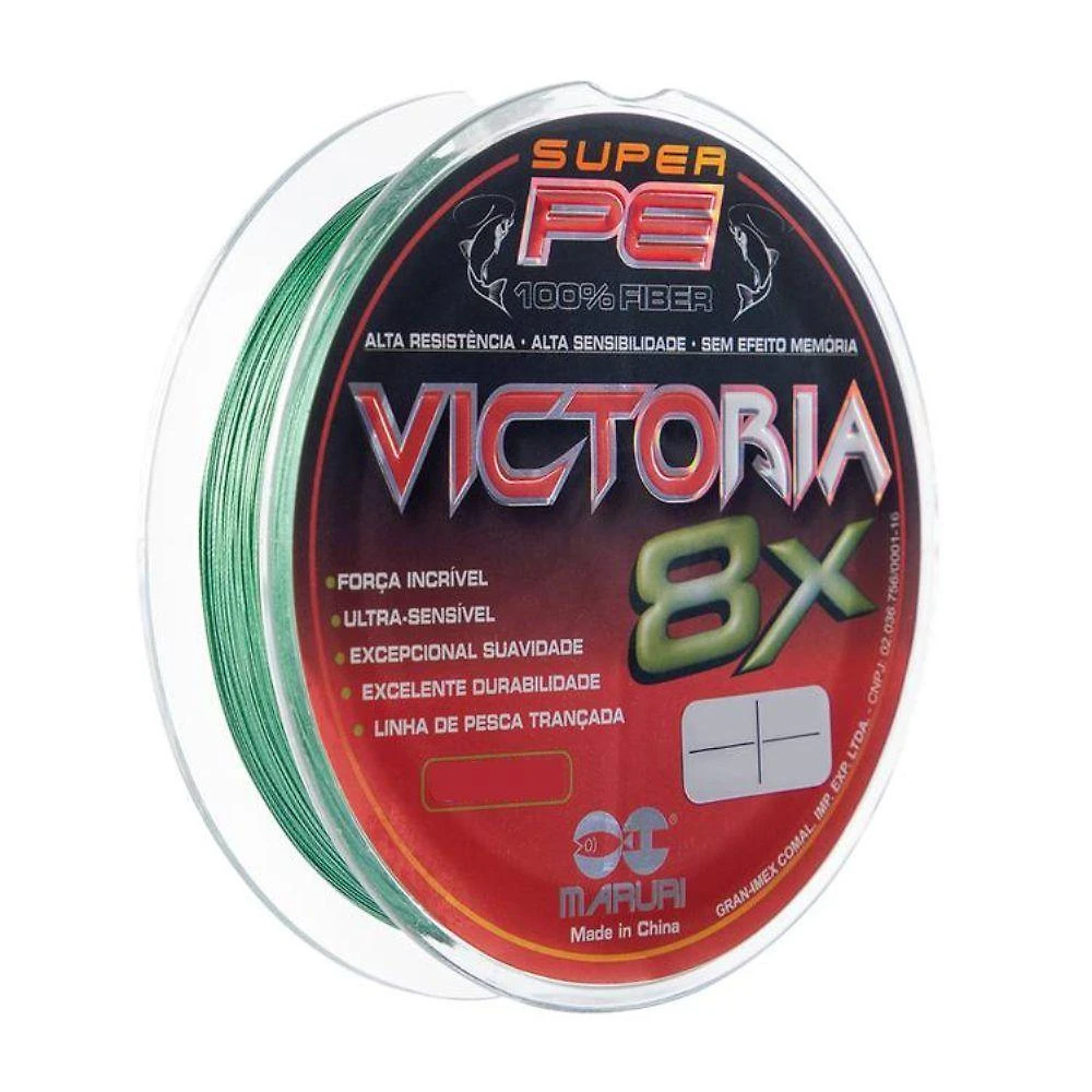 Linha Multifilamento Victoria 8X 0,27MM 30LBS 150M 8 Fios Ultrassensível Verde Maruri Fishing