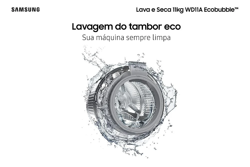 Lava e Seca Samsung Ecobubble 11kg Branca WD11A 127V
