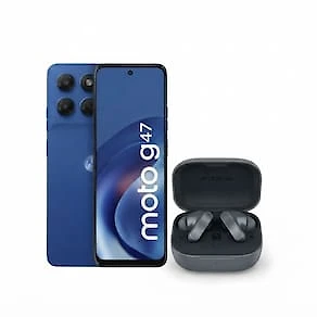 Kit Motorola Moto G47 5G 128GB com Moto Buds Bass Bluetooth e Cancelamento de Ruído
