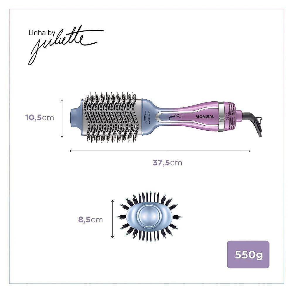 Escova secadora by juliette es-ju-03 mondial com tecnologia iônica bivolt