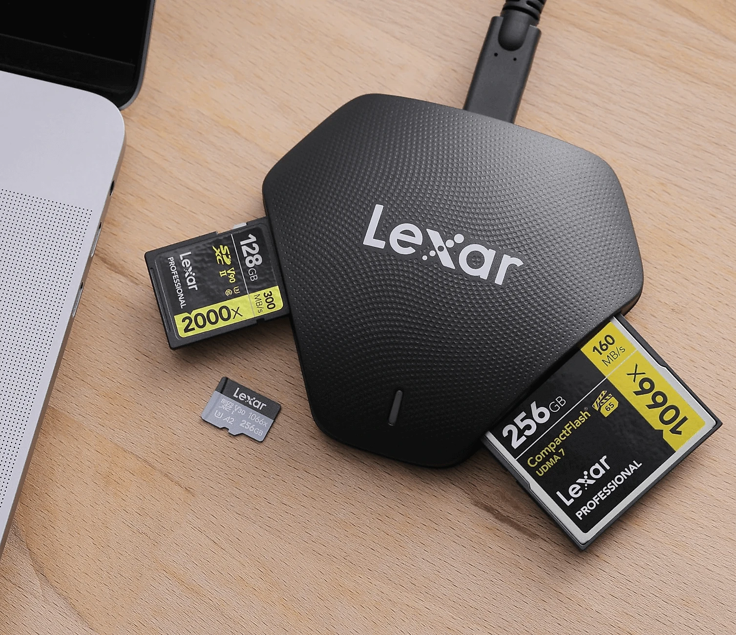 Leitor Lexar Professional Multi-Card 3 em 1 SDXC, MicroSDXC e CompactFlash (USB 3.0)