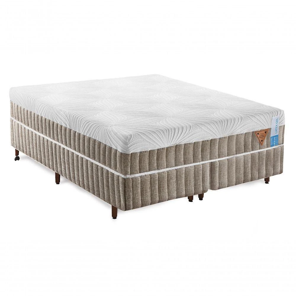 Colchão Natural Gel Articulado Marrom 28cm Medida King 193x203cm Opcionais Box E Kit Zen
