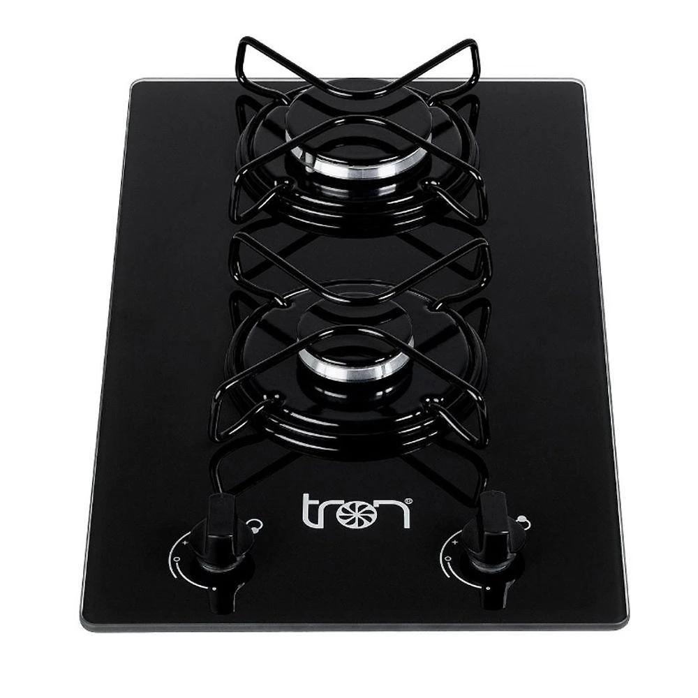 Cooktop a Gás Tron 2 Bocas Vidro Temperado Acendimento Automático Preto Bivolt