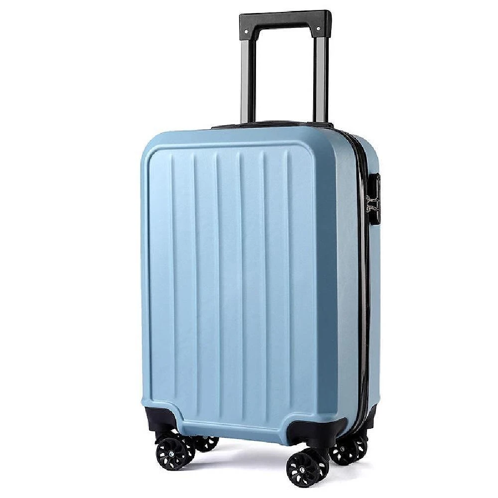 Mala de Viagem Pequena de Bordo 10kg Abs com Rodas Giro 360 Cadeado Zíper Azul Yeet