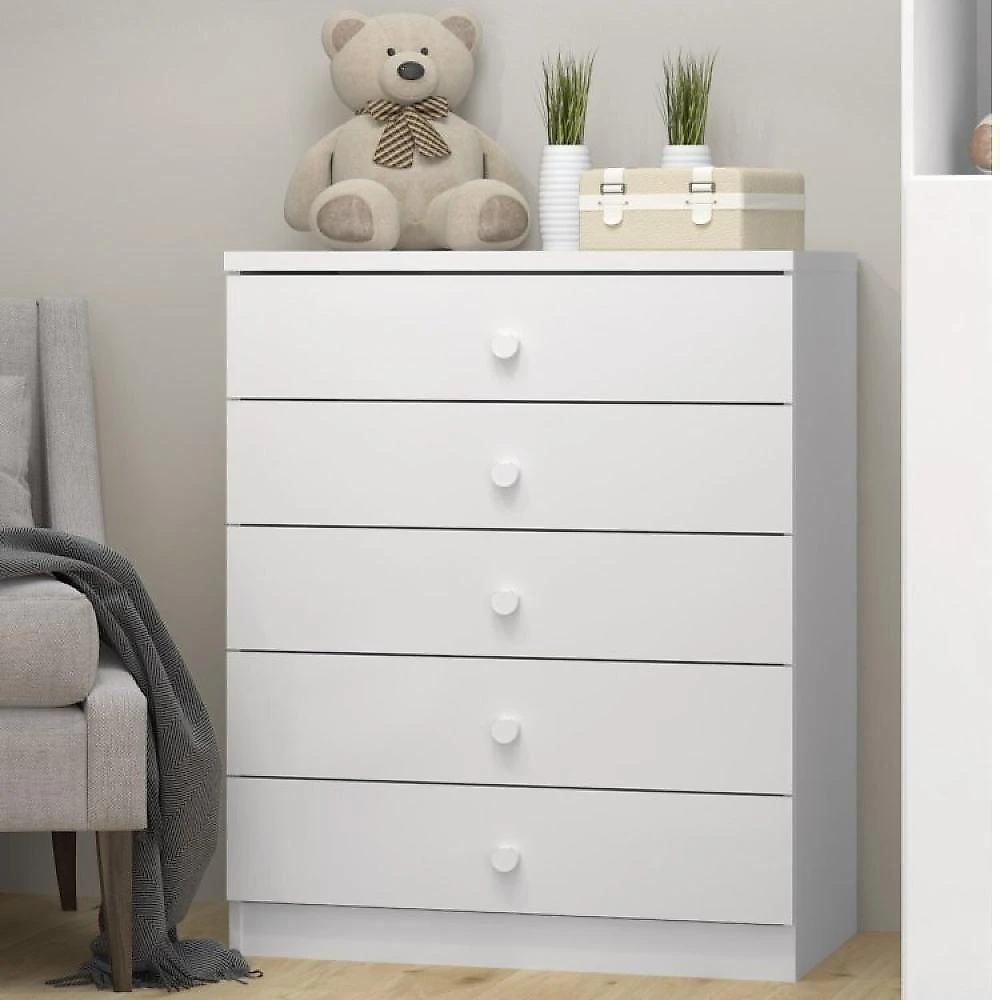 Quarto de Bebê com 1 Guarda Roupa 1 Cômoda e Berço 3 em 1 Abracadabra Espresso Móveis Branco