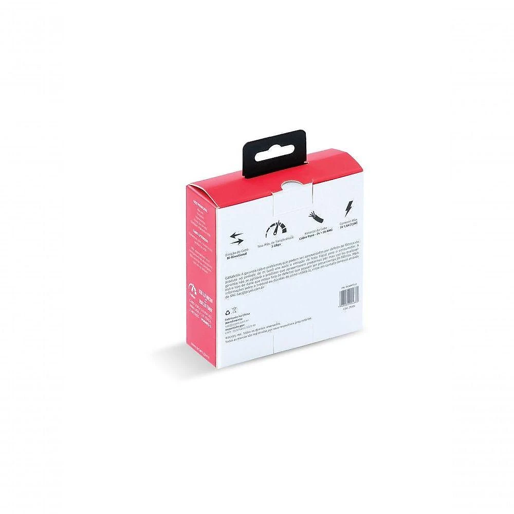 Cabo Extensor USB 3.0 PUAMF3-2 Macho para Fêmea 2 Metros 28AWG Cobre Puro 480 Mbps Pcyes