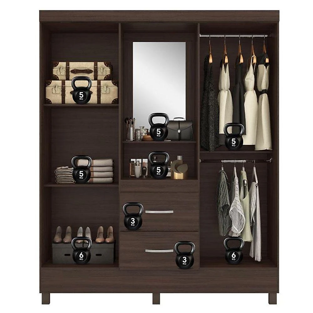Guarda Roupa Casal Capelinha Lord Café - Demóbile