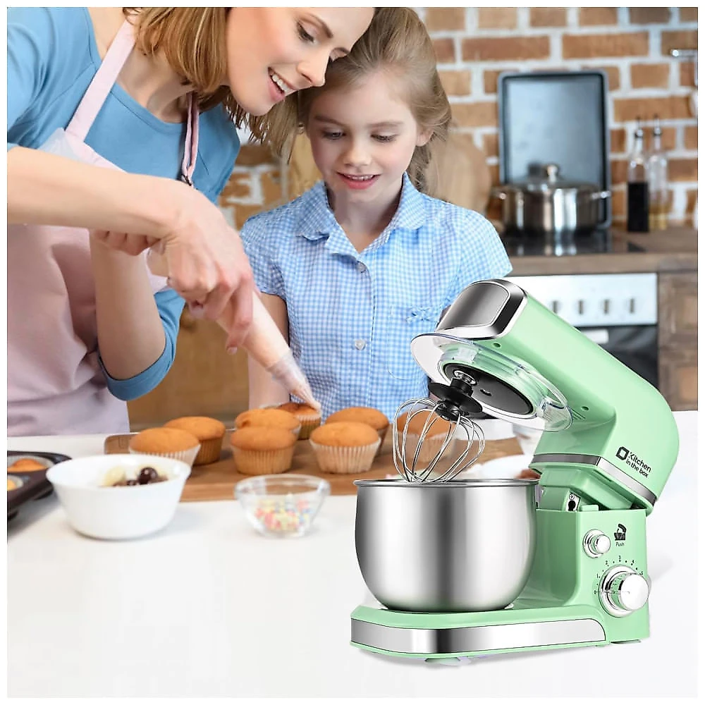 Batedeira Kitchen in the box, Mini Mixer Elétrico de 3,2Qt, 6 Velocidades, Leve e Portátil para Uso Diário - Verde