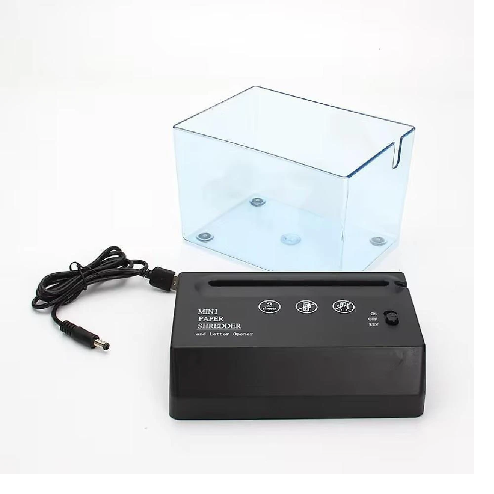 Fragmentadora de Papel Portátil Mini Fragmentadora Automática Usb e Pilhas Bivolt Utibom