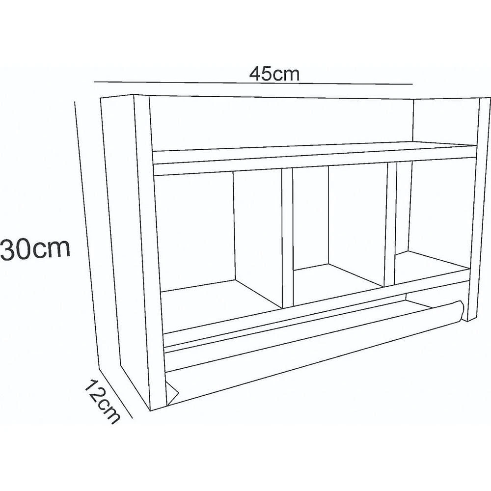 Miniatura Nicho De Parede Para Banheiro Porta Toalha Em Mdf Branco