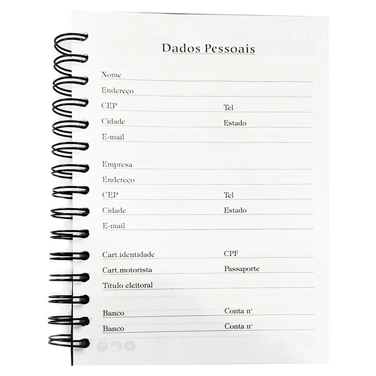 Miniatura Agenda Permanente Preta - 15X21 320 Folhas Win Paper