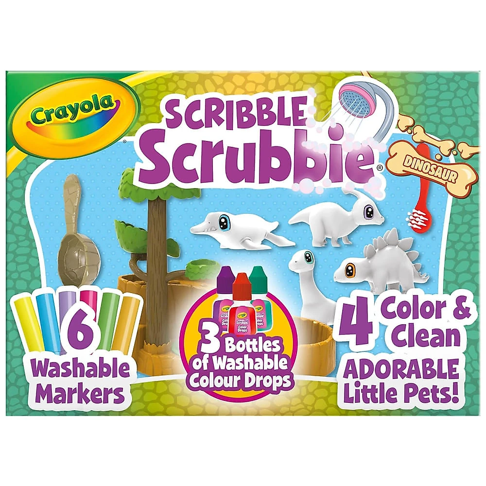 Animais de Estimação de Dinossauros e Toboágua Dinossauro com 12 Peças para Crianças Acima de 3 Anos, Crayola
