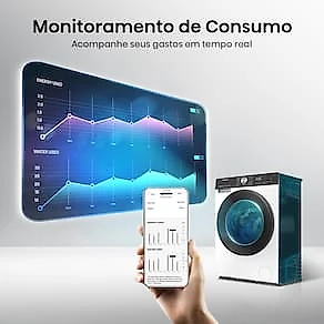 Lava e Seca Hisense 12kg/8kg WD3S12 Connect Wi-Fi Inverter Branca 110V