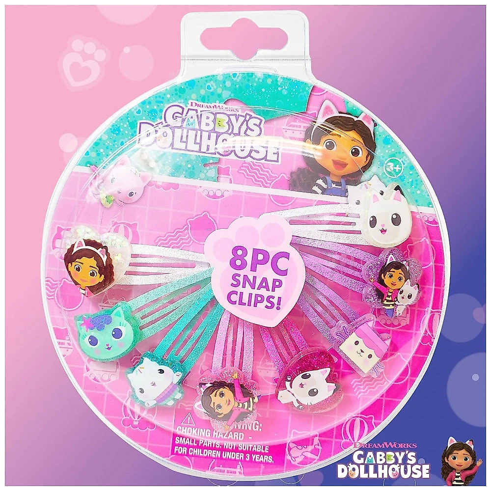 Presilhas de Cabelo Gabbys Dollhouse para Meninas - Kit com 8 Presilhas Coloridas Idade 3+,Luv Her