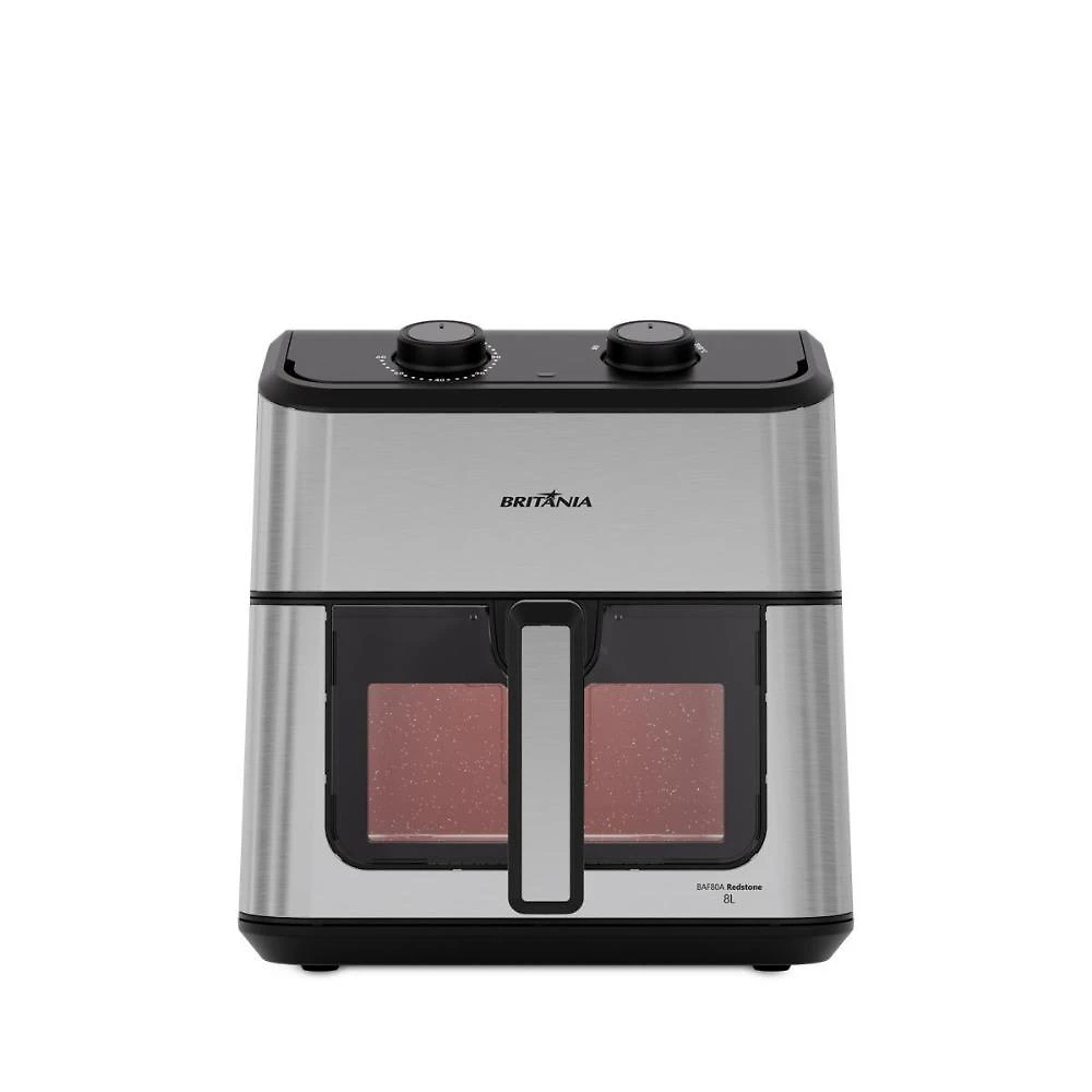 Fritadeira air fryer britânia baf80a 8l redstone visor glass 127v