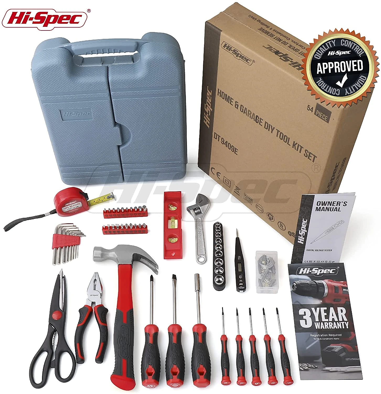 HiSpec Kit de Ferramentas c Maleta de Transporte 54 Peças Vermelha