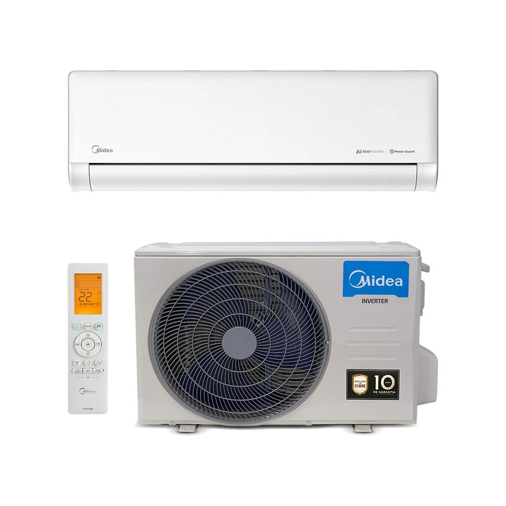 Ar-Condicionado Split Inverter 18000 BTUs Midea AI Ecomaster High Wall Quente e Frio 42EZVQA18M5/38EZVQA18M5 220V
