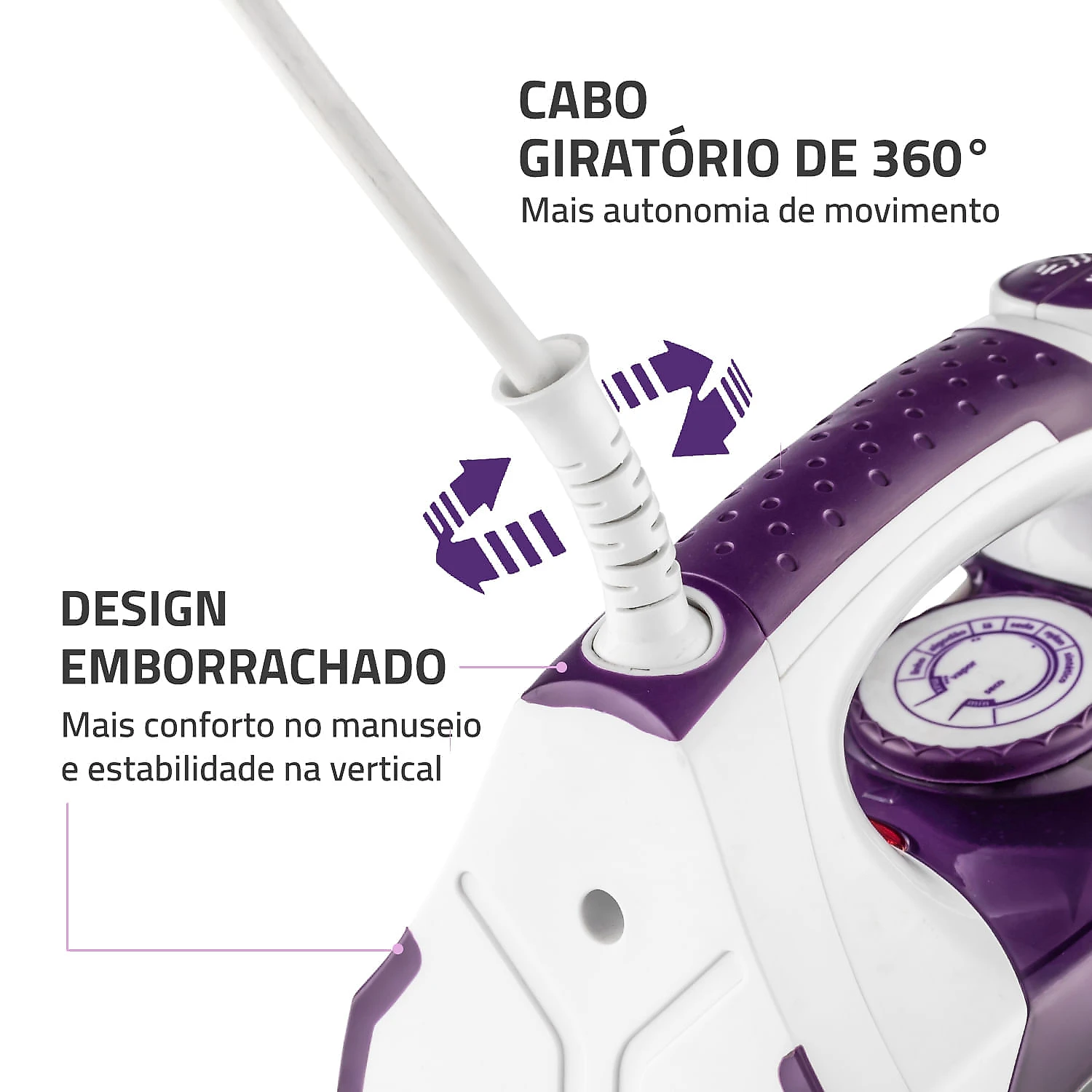 Ferro a Vapor Mondial Ceramic Express F-40 FERRO A VAPOR-127V-BRANCO/LILÁS