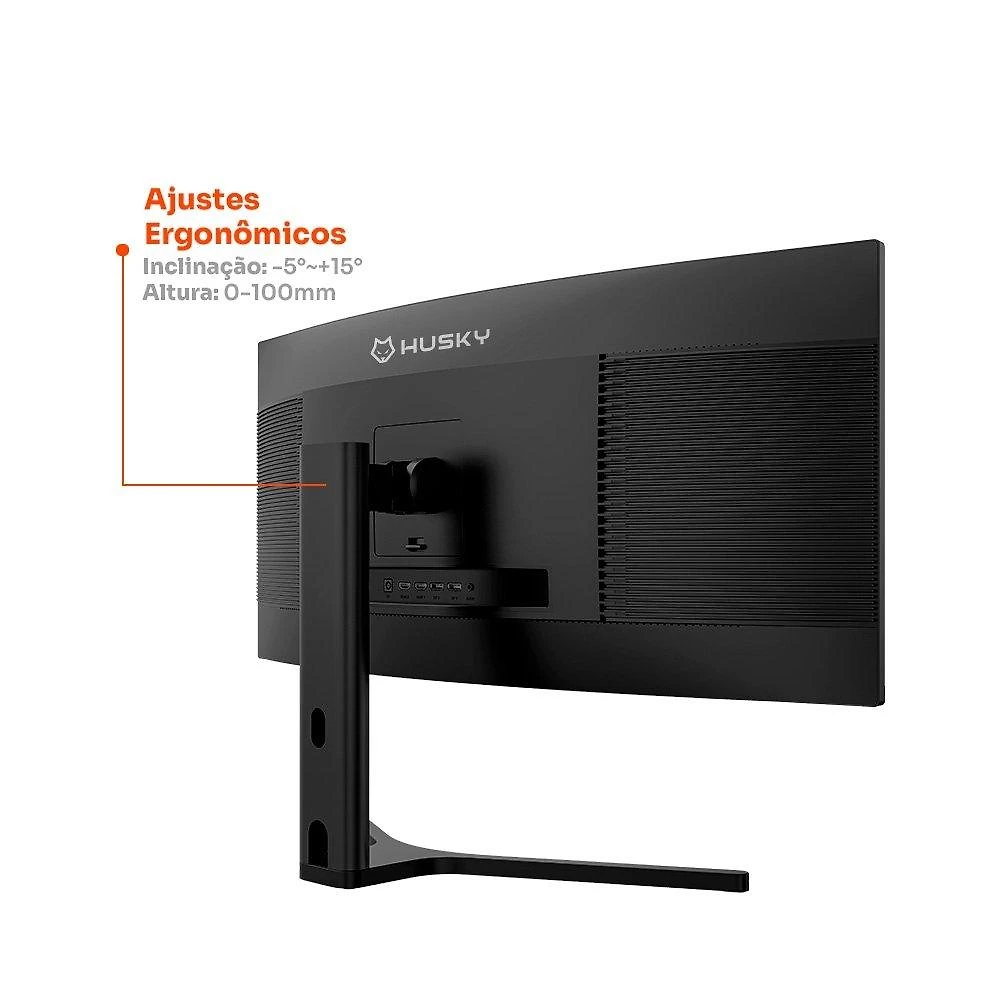 Monitor Gamer Curvo Husky Boreal 34", WQHD, Ultrawide, 200Hz, 1ms, Adaptive Sync, DisplayPort e HDMI, HDR - HMG00234PT