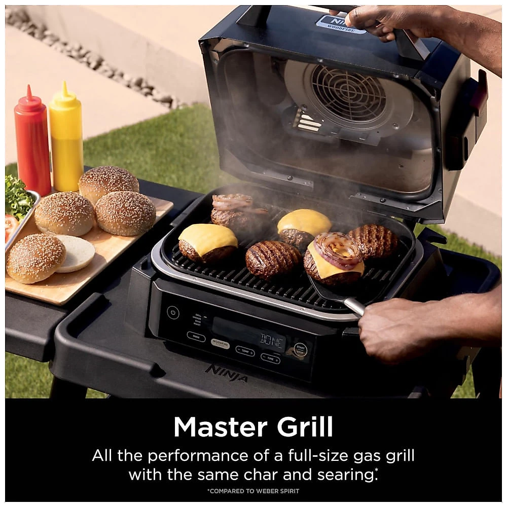 Churrasqueira Elétrica Ninja Woodfire Outdoor Grill & Smoker 4 em 1 OG301 1760W 110V