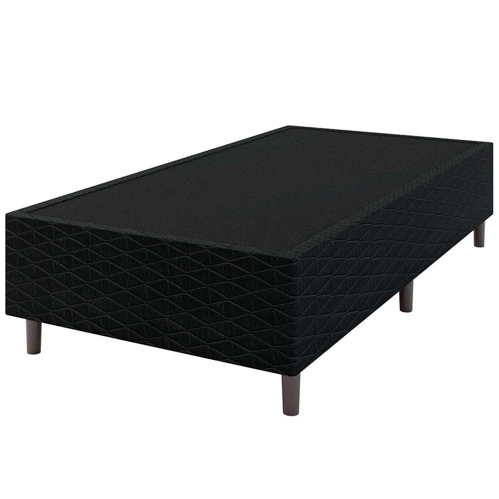 Base box para colchão de solteiro umaflex new itália black 38x88x188cm - preto