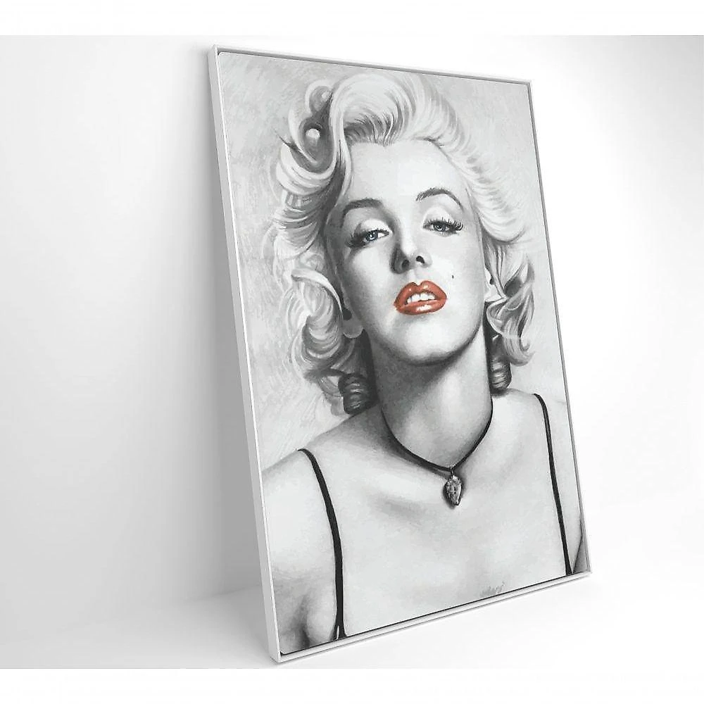Quadro Marilyn Monroe Batom 80x120 Cm Tecido Canvas