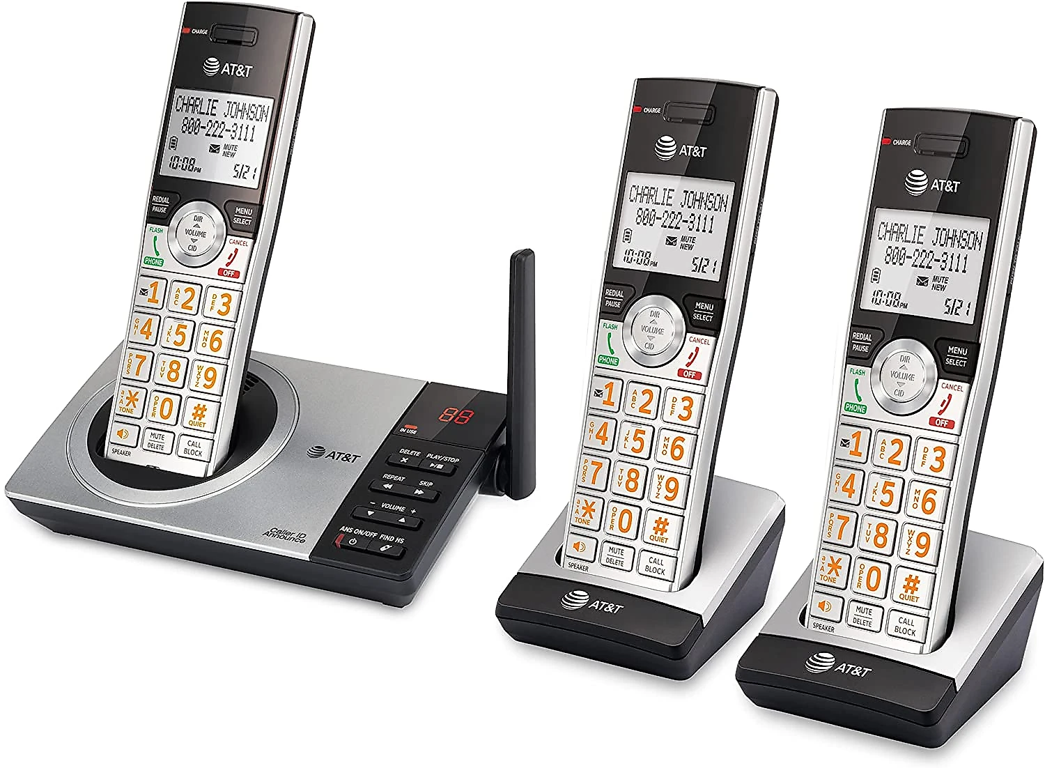 AT e T CL82307 Telefone sem Fio com Sistema de Atendimento Digital 3 Unidades