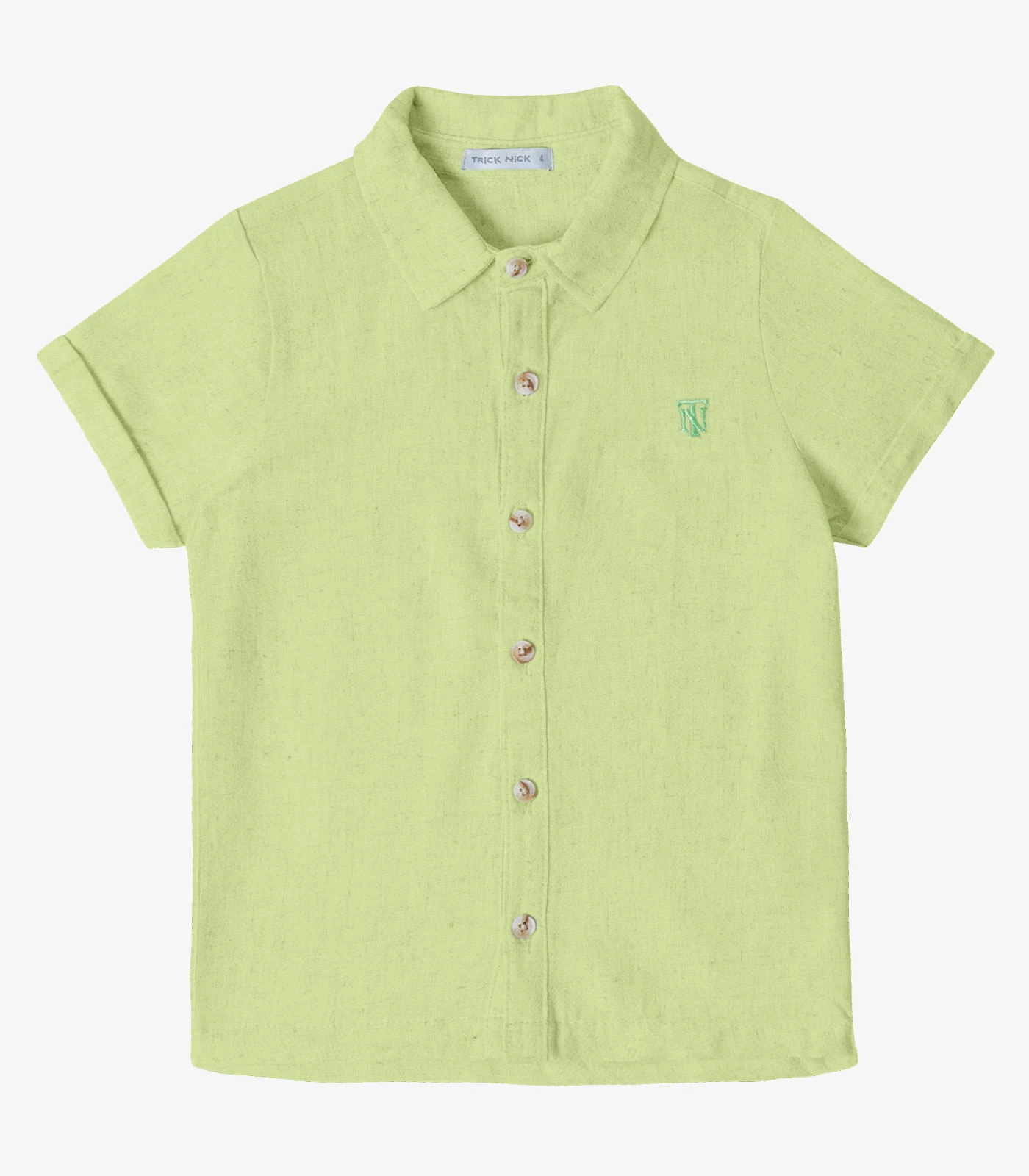 Camisa Infantil Masculina Com Botões Trick Nick Verde