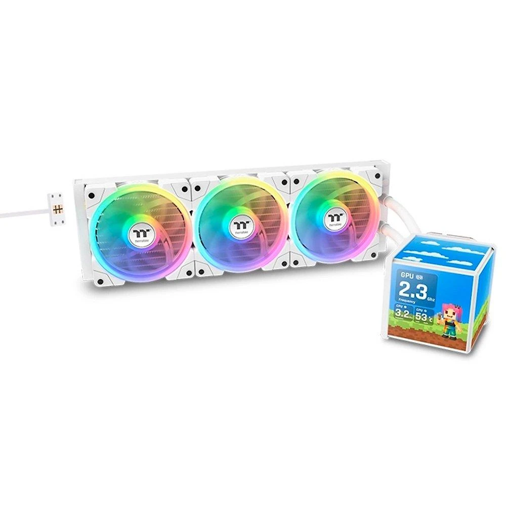 Water Cooler Thermaltake Minicube 360 Ultra ARGB Sync Snow Edition, 360mm, Quad-LCD, All-in-One, Branco - CL-W482-PL12SW-A
