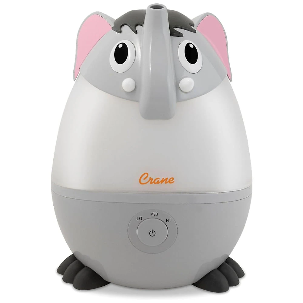 Umidificador Ultrassônico 1,8L com Tema de Elefante, Tanque Removível e Desligamento Automático para Ambientes até 46m2, 110V, CRANE, Cinza 110v