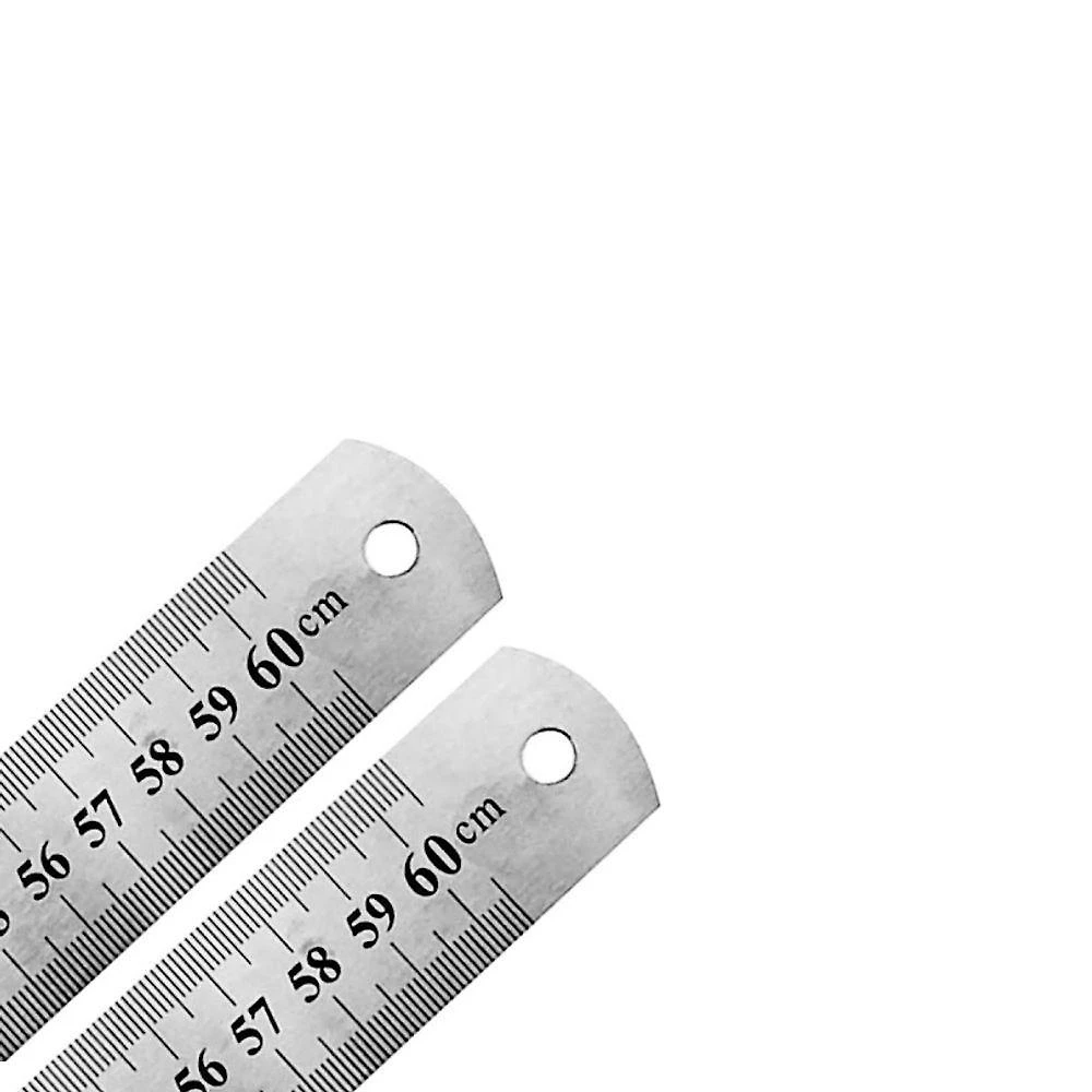 Kit 2 Réguas Metal Aço Motivate RM60X2MT 60CM para Desenho e Costura Inox