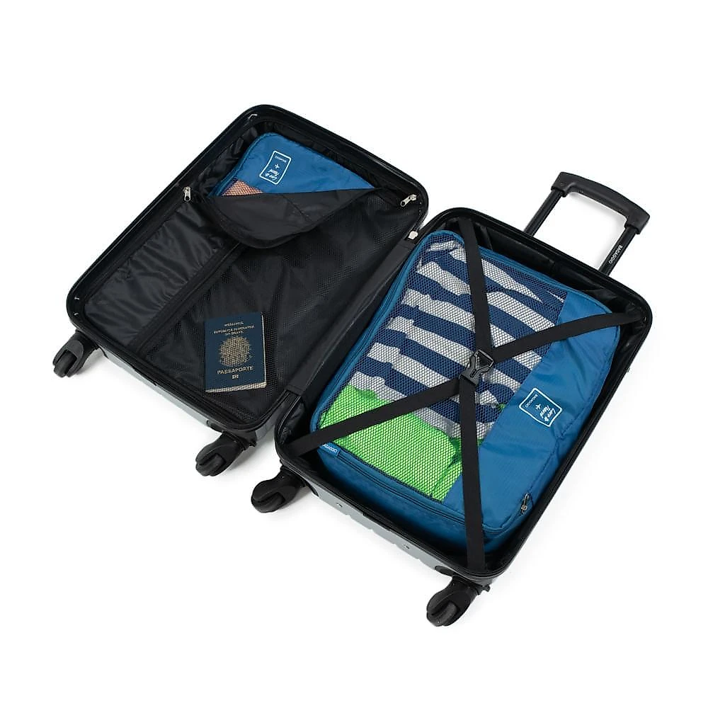 Mala de bordo abs 4 rodas detroit prata/preto p
