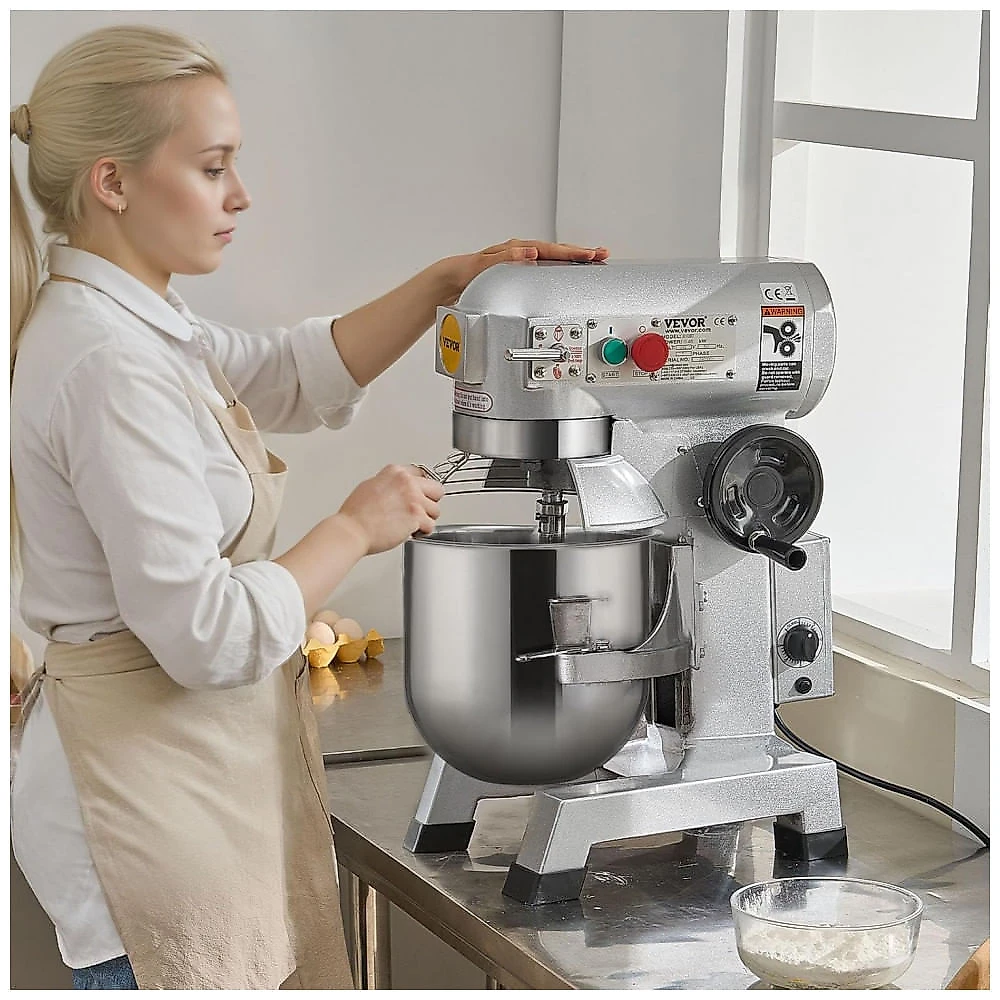 Batedeira Comercial VEVOR B15B 13,6L 3 Velocidades Timer 30min Inox 500W 110V