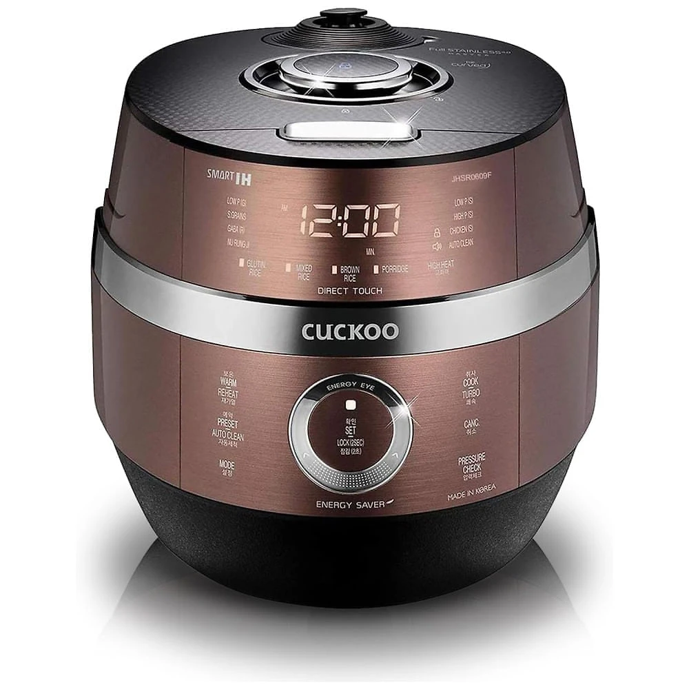 Panela de Arroz CUCKOO CRP-JHR0609F 6 Xícaras (Cru) / 12 Xícaras (Cozidas), Aquecimento por Indução, 16 Opções de Menu, Tecnologia Fuzzy Logic.