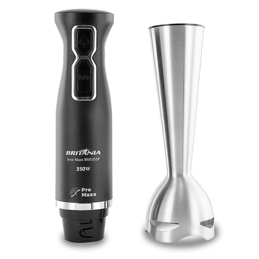 Mixer com copo inox maxx britânia bmx355p 350w 1 velocidade preto 110v