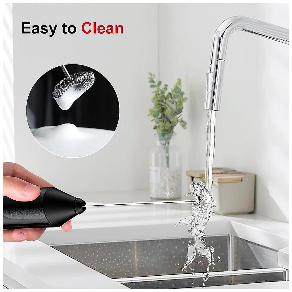 Espumador de Leite Elétrico a Bateria em Aço Inoxidável, BONSENKITCHEN FROTHER, Cinza 110v