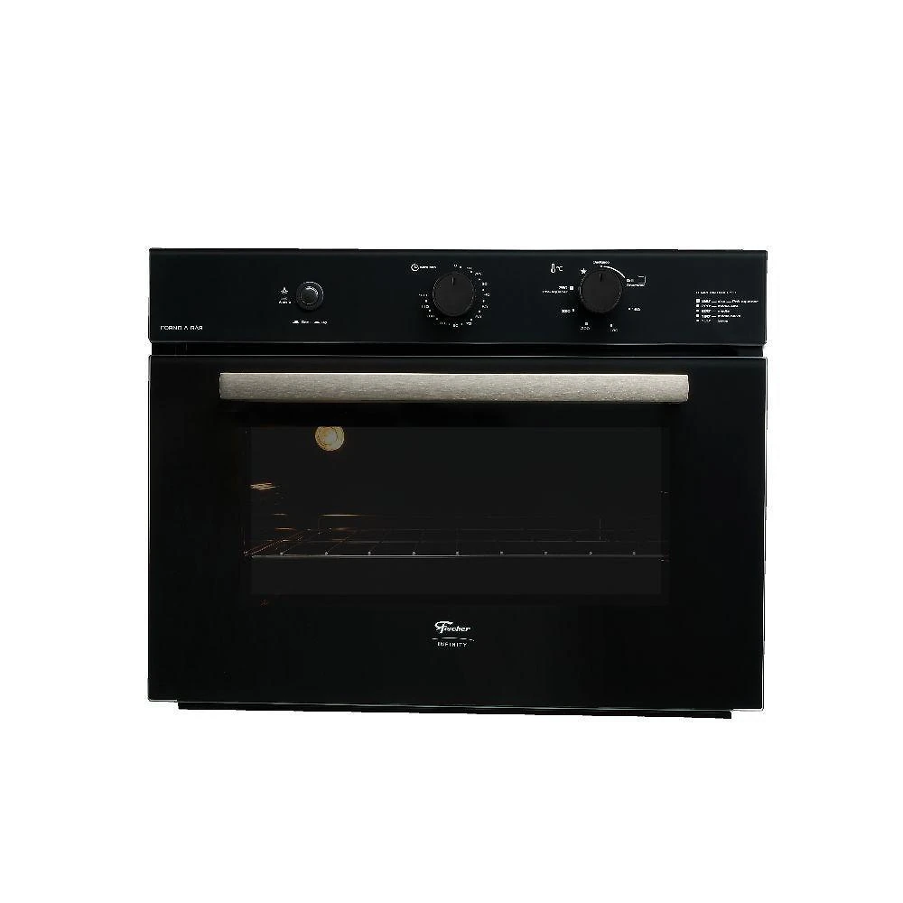 Forno a gás de embutir fischer infinity preto 50 litros 220v