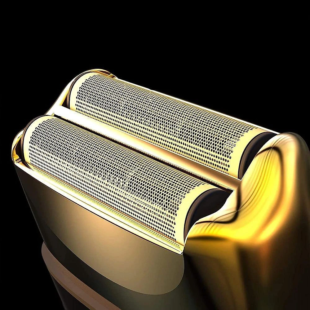 Barbeador Elétrico Kemei TX1 Aparador de Barba Lâmina Titânio sem Fio Dourado