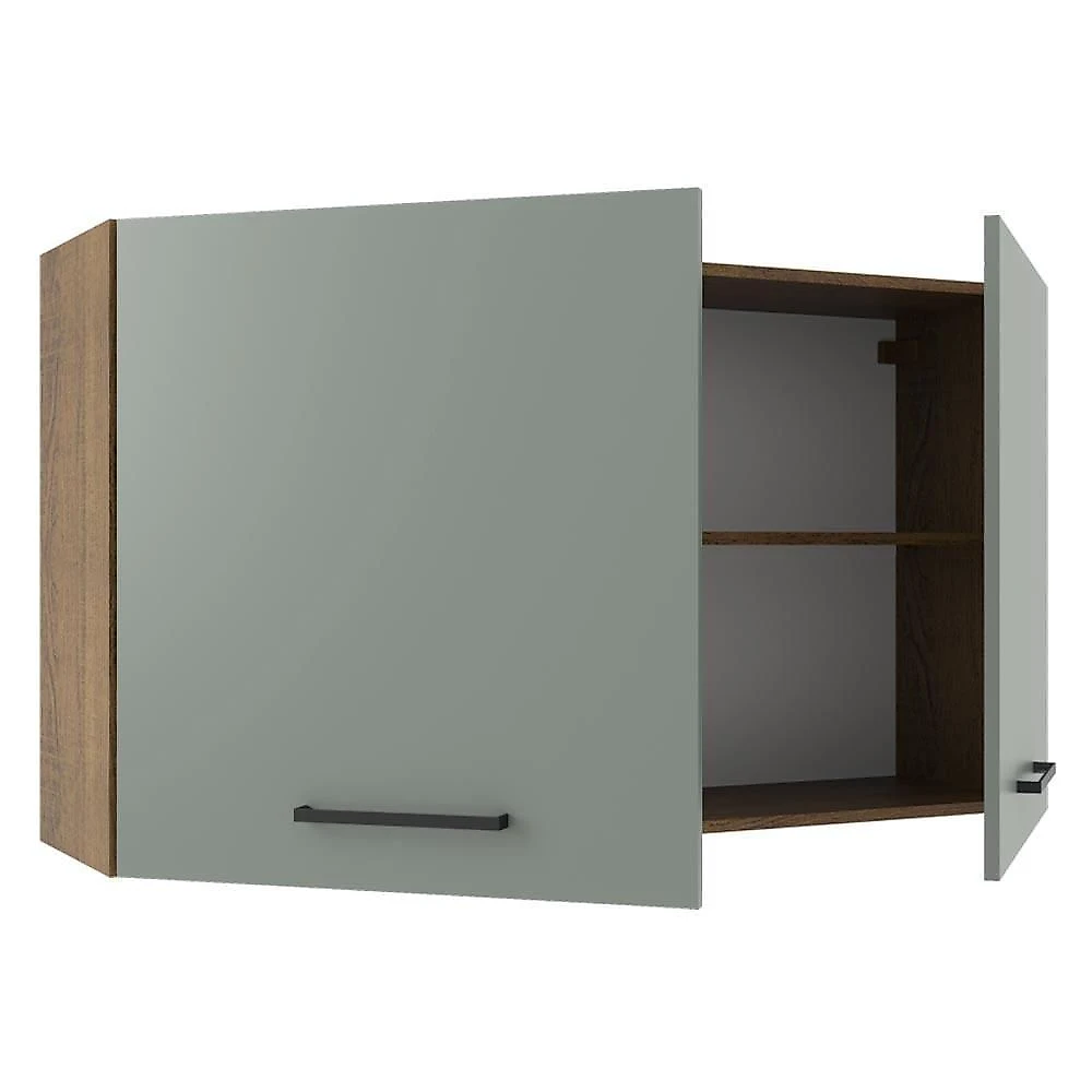 Armário Aéreo Multiuso 120cm 2 Portas Rustic/cinza Agata Madesa Rustic/cinza