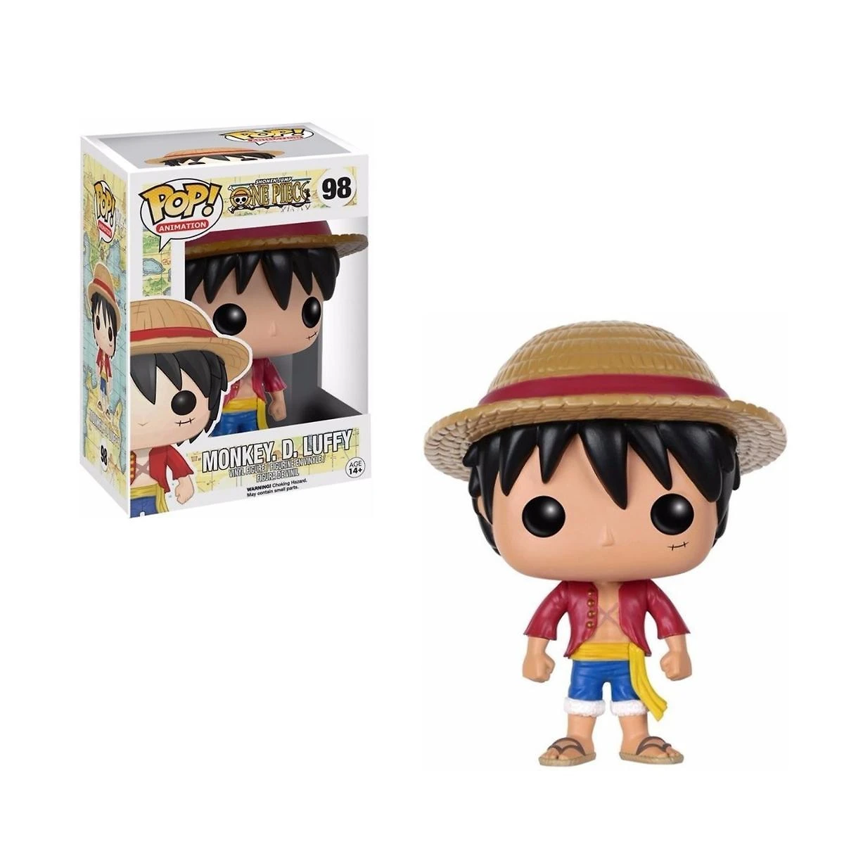 Miniatura Funko Pop Animation: One Piece - Monkey D Luffy Boneco colecionável - 3 anos - Funko - Monkey. d. luffy 98 - One piece - Action figures
