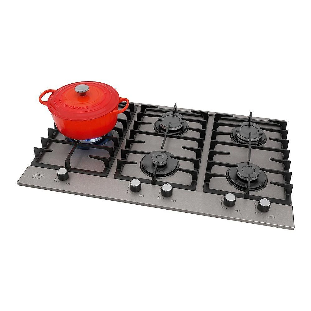 Cooktop a Gás Fischer Platinium Prime 5 Bocas Inox Tripla Chama Bivolt