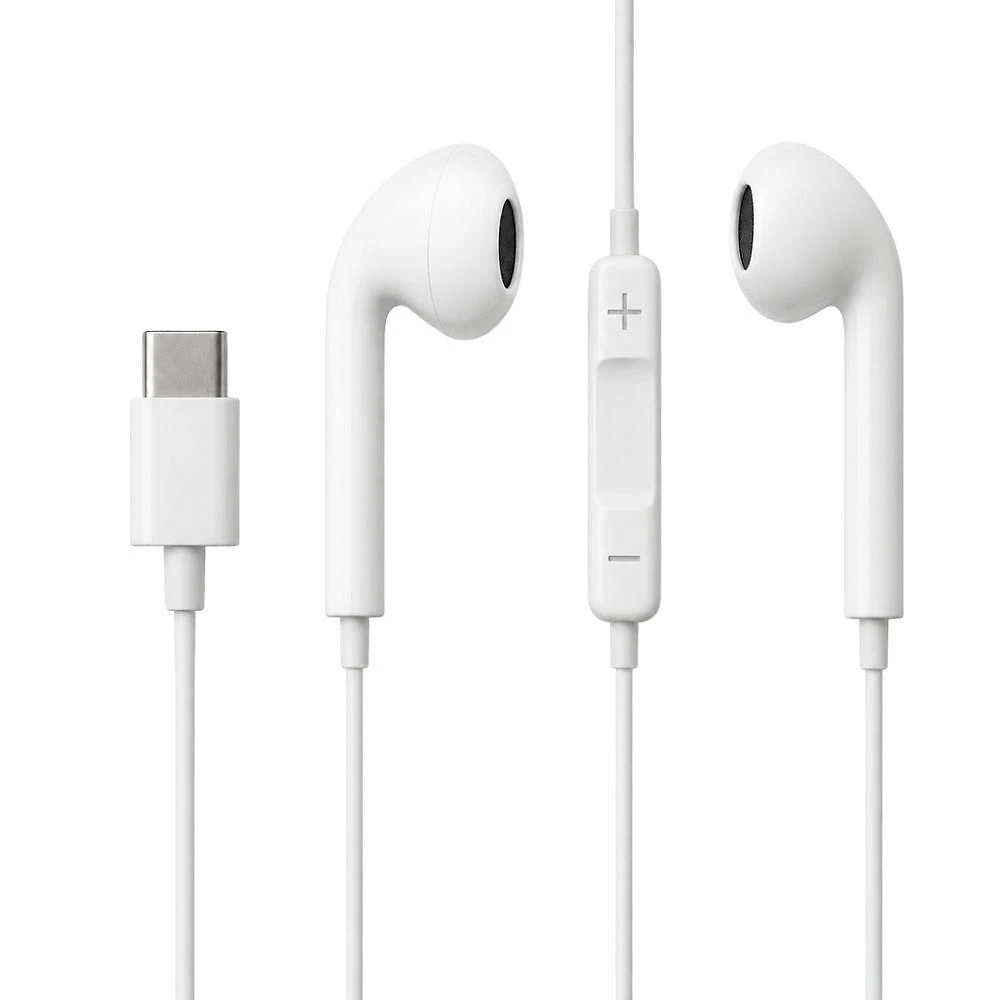 Fone de Ouvido com Fio Usb-C MDM Classic Ergonômico com Microfone Embutido Branco