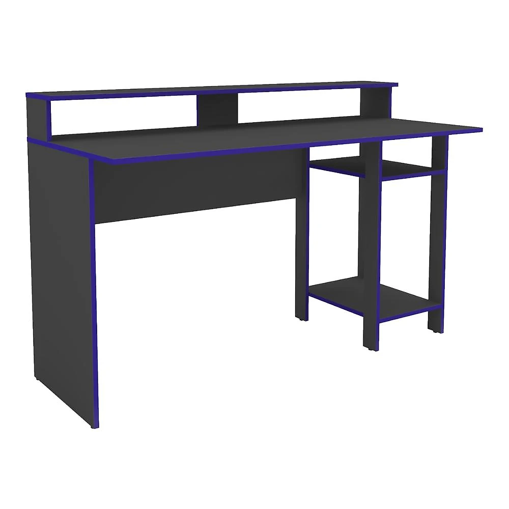Miniatura Mesa Gamer para Computador 136cm Multimóveis CR25357 Grafite/Azul