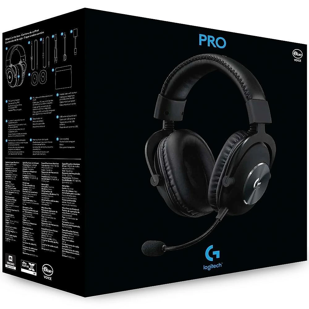 Headset Gamer Logitech G PRO X 7.1 Dolby Surround - 981-000817