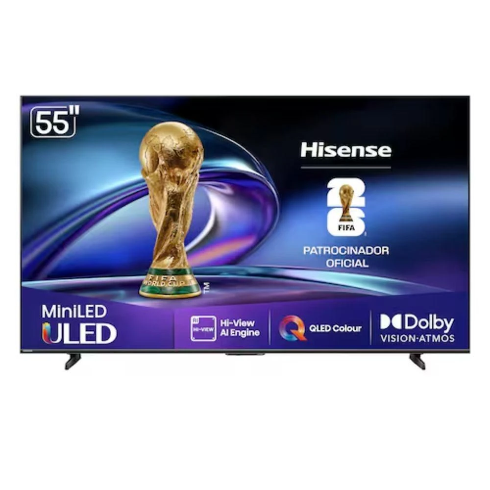 Smart TV Hisense 55U6QV 55P 4K UHD Mini LED Preto