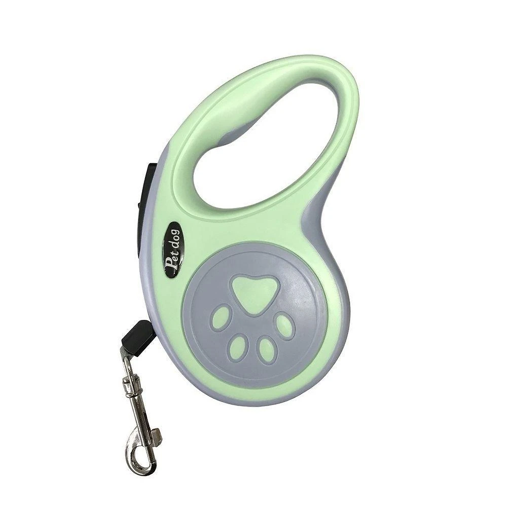 Guia Retrátil para Pet OEM Linha Premium para Cachorro Pequeno em Plástico ABS Nylon e Metal Verde