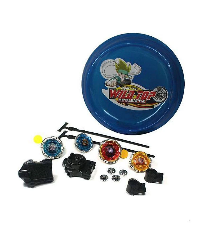 Miniatura Kit Beyblade Tornado + Lançador + Arena 7 cm - 6 cm - Lianfa Toys - Beyblade - Metal e Plástico - 17965 - Anime - Beyblade Metal Fusion/Masters.