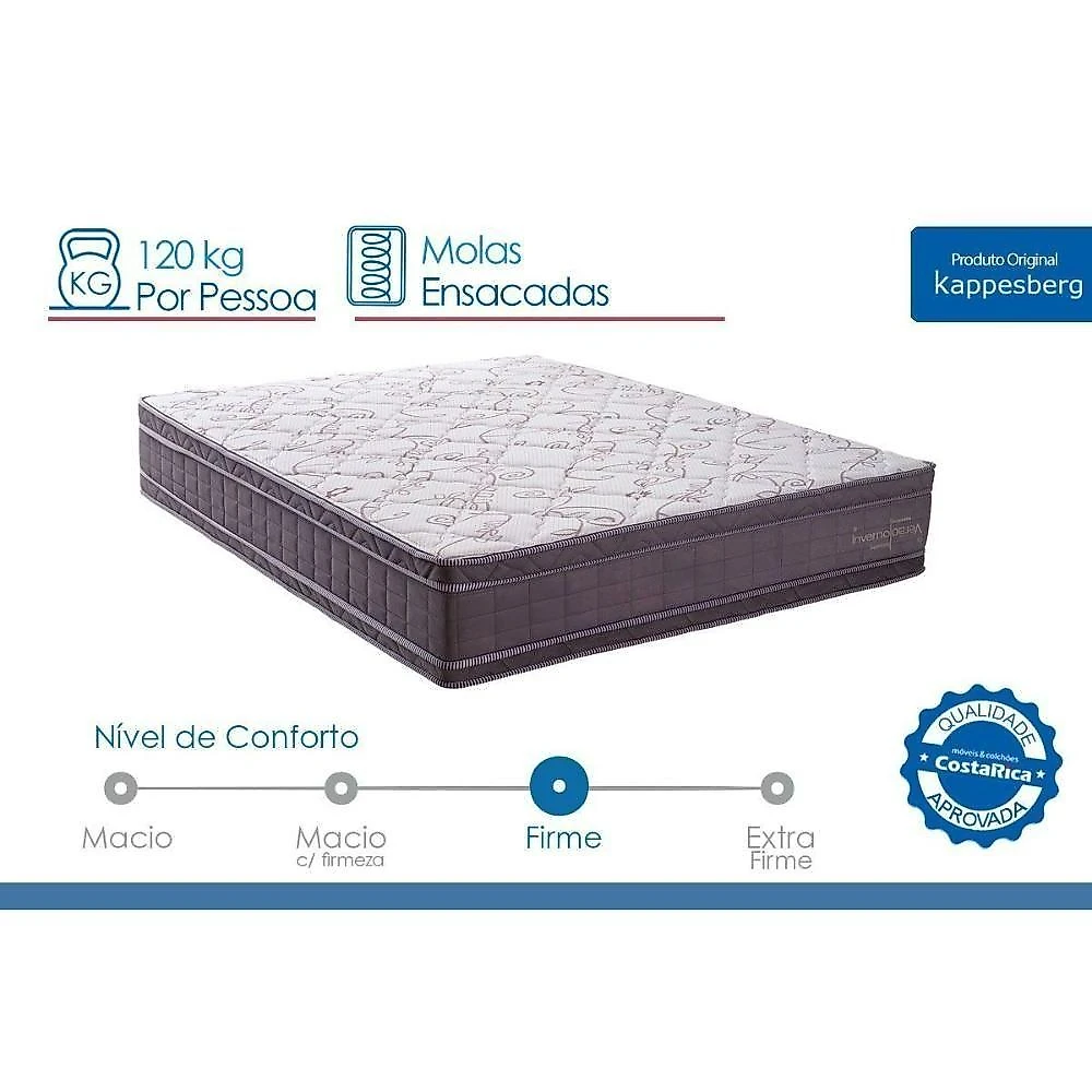Kit Cama Box Baú Solteiro Corano Black Molas Ensacadas Euro Pillow Preto Kappesberg