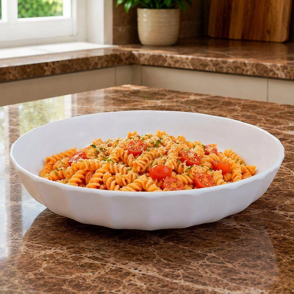 Tigela Saladeira Bowl Gourmet para Servir em Melamina Resistente a Impactos Branco Bon Gourmet